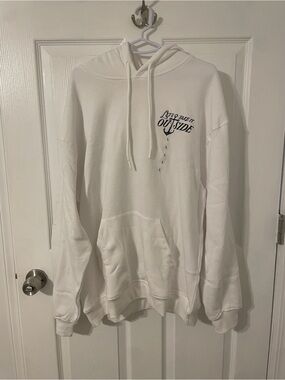 White Graphic Pullover Hoodie - Unbranded